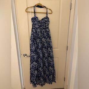 NWT Lulu's Navy and White Floral Maxi Dress